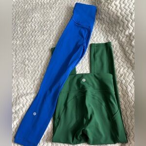 lululemon athletica Blue and Green Leggings size 0